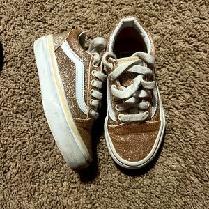 Gold Glitter Girls Vans